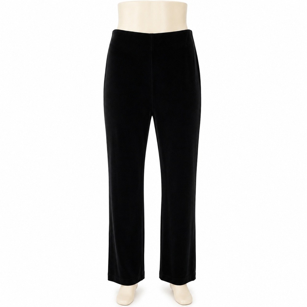 DressBarn NWT Black Velvet Pull On Pants Stretch Straight Leg‎ Womens 10